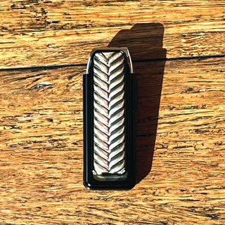 DAVID YURMAN Black Aluminum Sterling Silver Chevron Money Clip