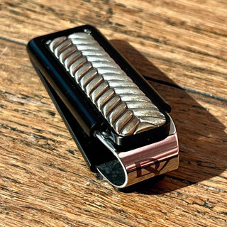 DAVID YURMAN Black Aluminum Sterling Silver Chevron Money Clip
