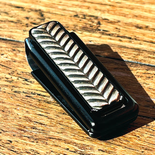 DAVID YURMAN Black Aluminum Sterling Silver Chevron Money Clip