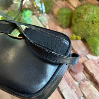 SALVATORE FERRAGAMO Vintage Black Leather Vera Bow Crossbody