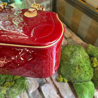 LOUIS VUITTON Summit Drive Red Monogram Vernis Satchel