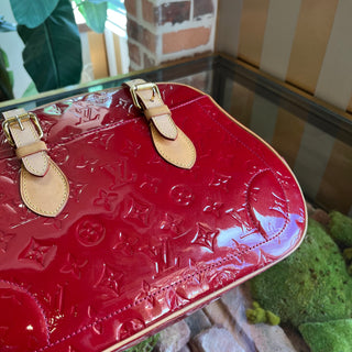 LOUIS VUITTON Summit Drive Red Monogram Vernis Satchel