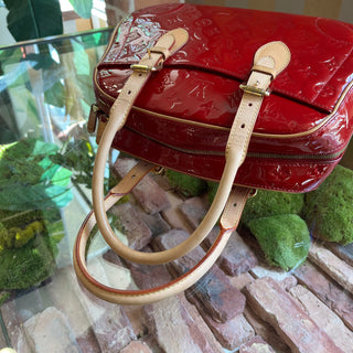 LOUIS VUITTON Summit Drive Red Monogram Vernis Satchel