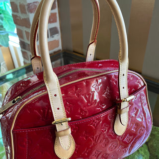 LOUIS VUITTON Summit Drive Red Monogram Vernis Satchel