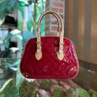 LOUIS VUITTON Summit Drive Red Monogram Vernis Satchel