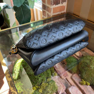 LOUIS VUITTON Coussin MM Black Monogram Embossed Leather Shoulder Bag