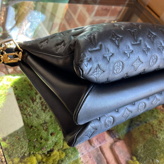 LOUIS VUITTON Coussin MM Black Monogram Embossed Leather Shoulder Bag
