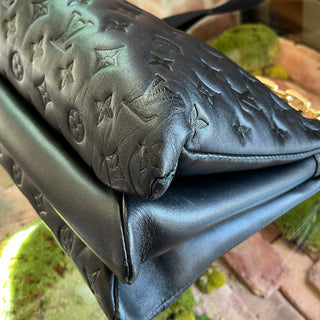 LOUIS VUITTON Coussin MM Black Monogram Embossed Leather Shoulder Bag