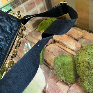 LOUIS VUITTON Coussin MM Black Monogram Embossed Leather Shoulder Bag