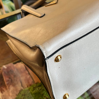 PRADA Soft Triple Pocket Argilla Saffiano Leather Tote