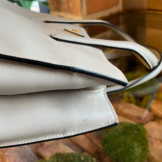 PRADA Soft Triple Pocket Argilla Saffiano Leather Tote