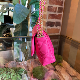CHANEL Twist Your Buttons Flap Small Pink Quilted Caviar Crossbody