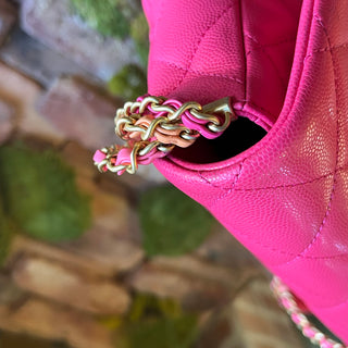 CHANEL Twist Your Buttons Flap Small Pink Quilted Caviar Crossbody