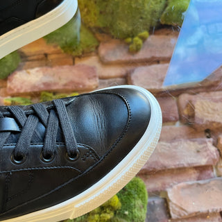 HERMES Deep Noir Calfskin Lace Up Sneakers SZ37(7US)