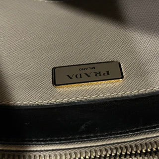 PRADA Soft Triple Pocket Argilla Saffiano Leather Tote