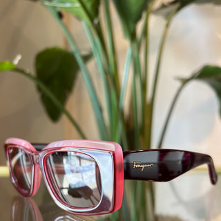 FERRAGAMO SF1079S 614 Red Acetate Rectangle Sunglasses