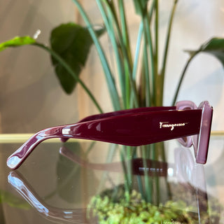 FERRAGAMO SF1079S 614 Red Acetate Rectangle Sunglasses