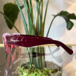 FERRAGAMO SF1079S 614 Red Acetate Rectangle Sunglasses