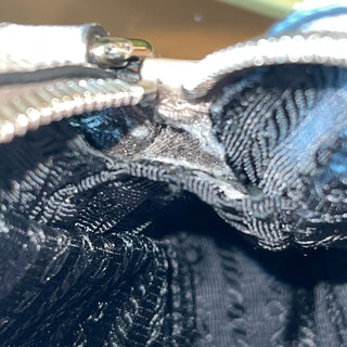 PRADA Double Zip Camera Bag Gray Leather Crossbody Bag