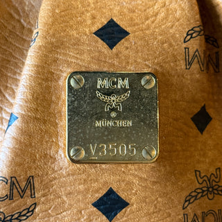 MCM Cognac Visetos Boston bag