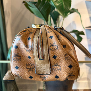 MCM Cognac Visetos Boston bag