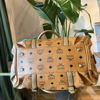 MCM Cognac Visetos Boston bag