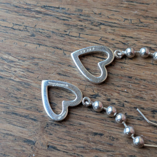 GUCCI Sterling Silver Heart Toggle Boule Earrings