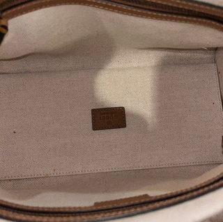 GUCCI Bauletto Small Tan Double G Satchel Bag