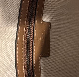 GUCCI Bauletto Small Tan Double G Satchel Bag
