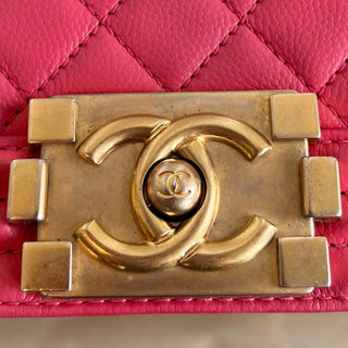 CHANEL Boy Coral Caviar Chain Shoulder Bag