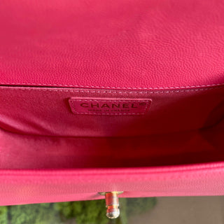 CHANEL Boy Coral Caviar Chain Shoulder Bag