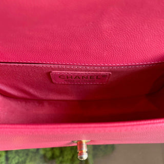 CHANEL Boy Coral Caviar Chain Shoulder Bag