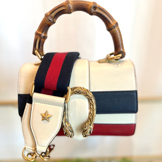 GUCCI Multi X White Leather Dionysus Bamboo Handle Shoulder Bag