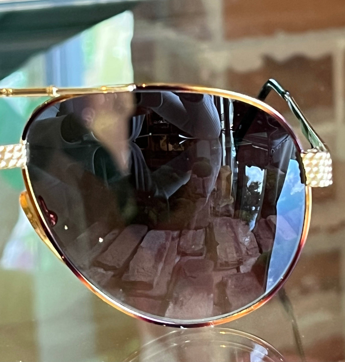 HILTON COL.1 Gold-Tone Metal Aviator Sunglasses