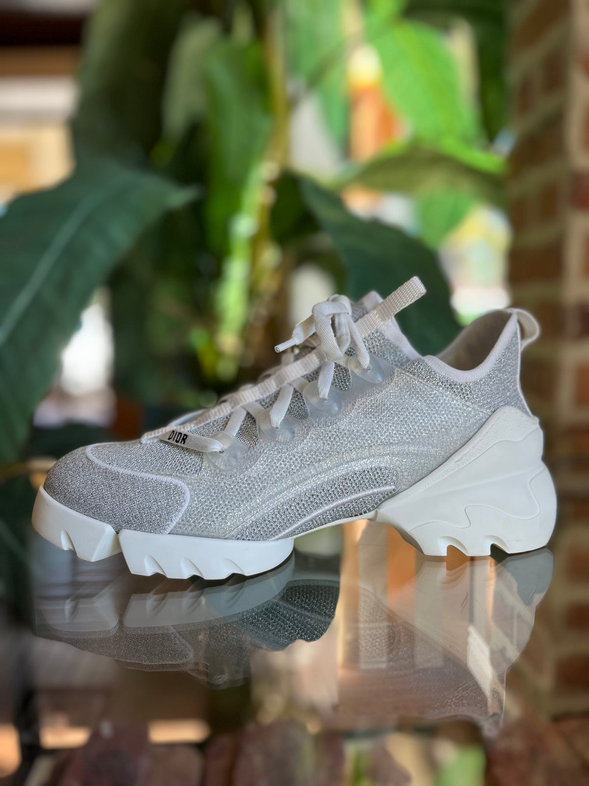 Dior Silver D Connect Sneakers SZ 40