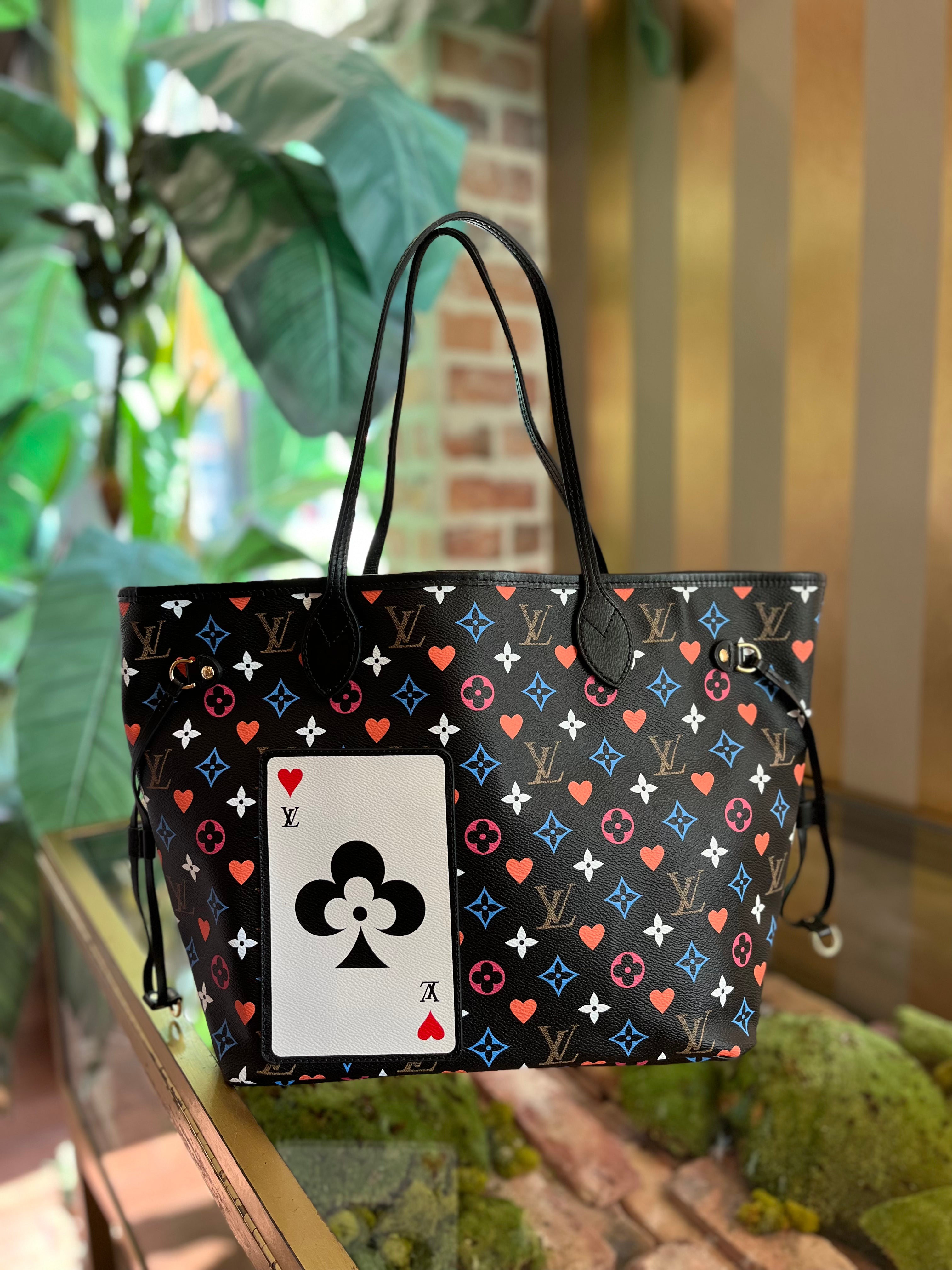 Black, Red, Blue, and White Monogram Canvas Game On Neverfull