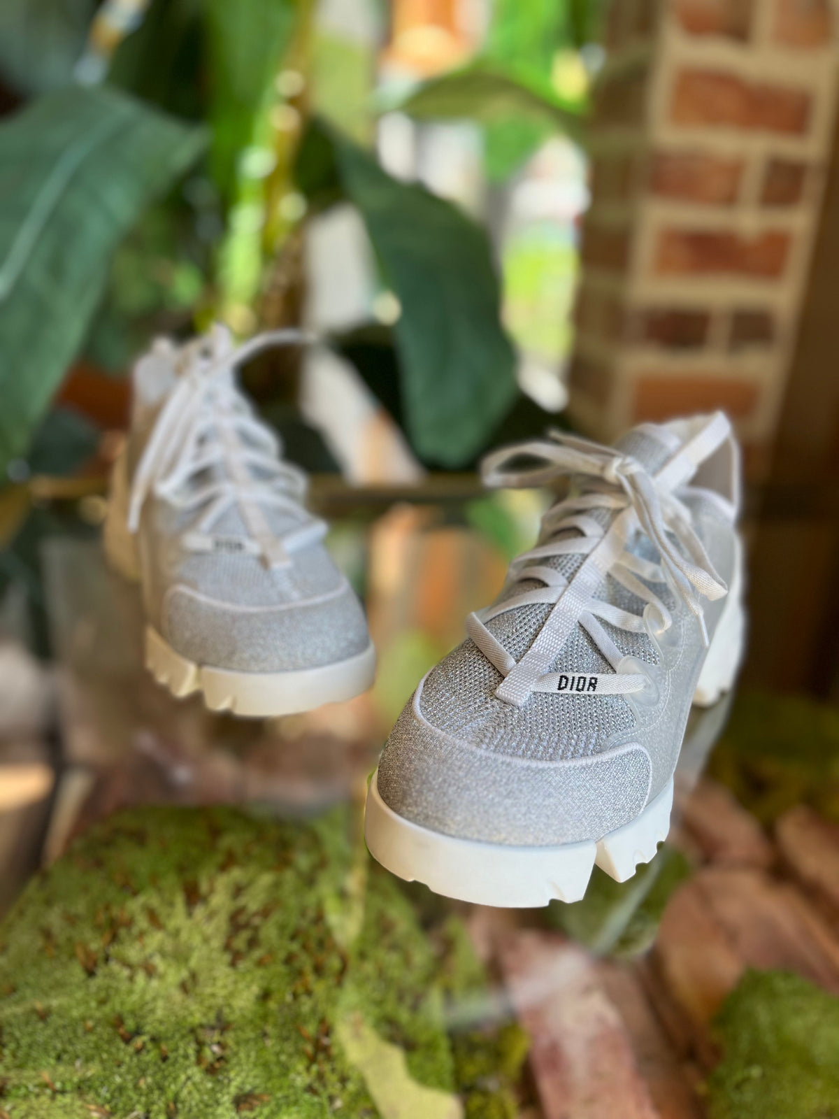 Dior Silver D Connect Sneakers SZ 40