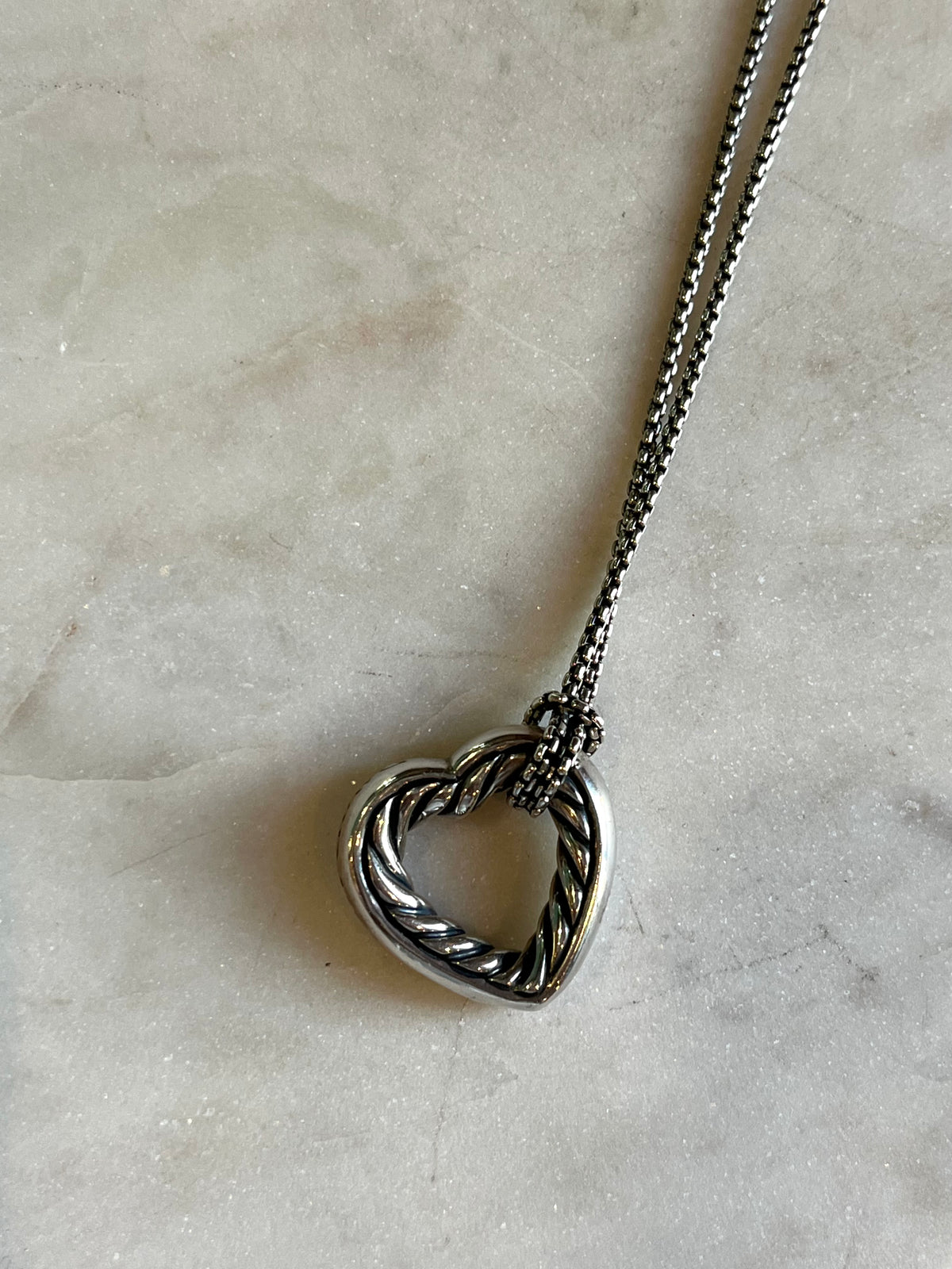 DAVID YURMAN Heart Cable Pendant Necklace