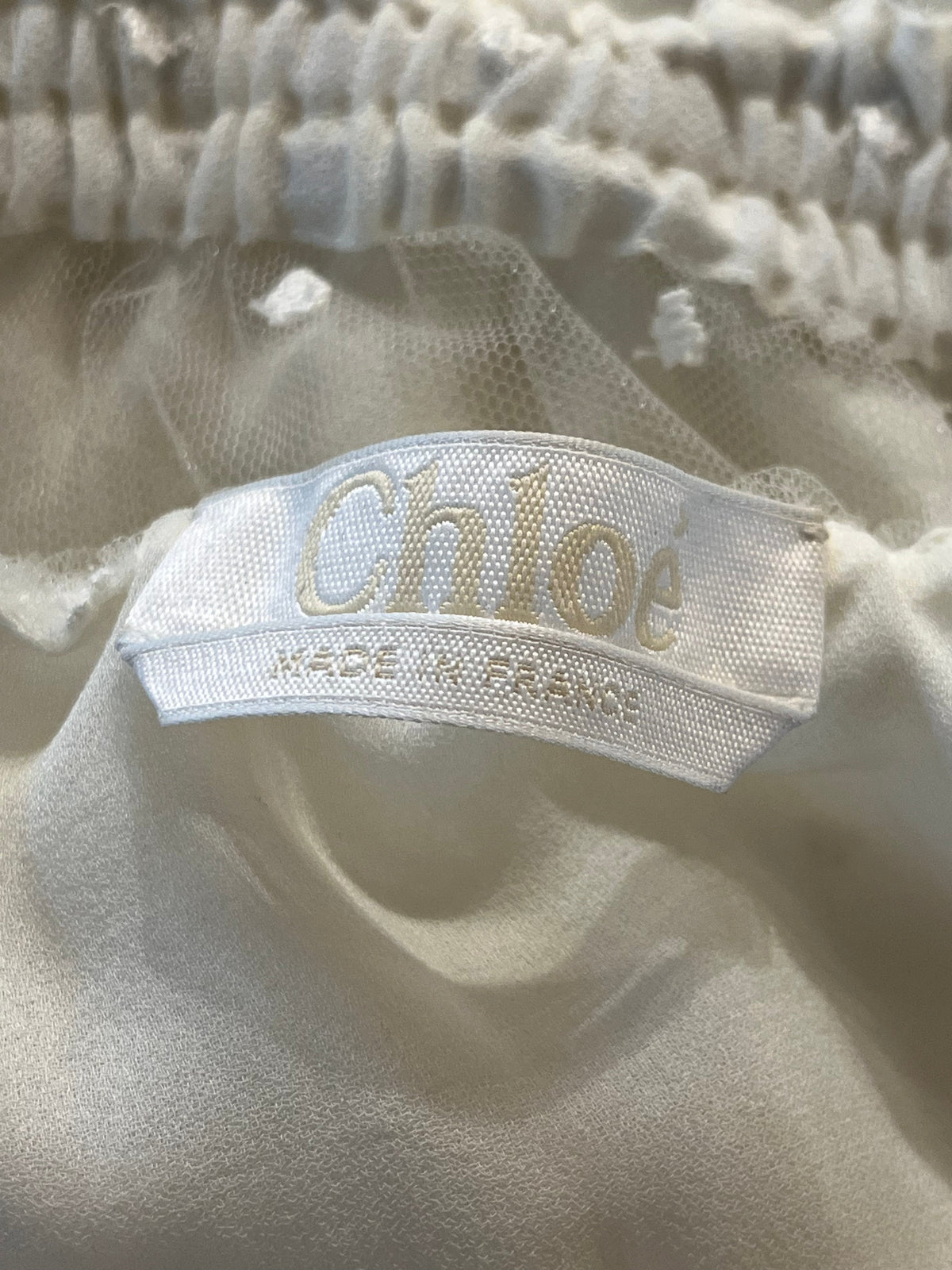Chloe White Dress Silk And Tulle SZ 34 US 2
