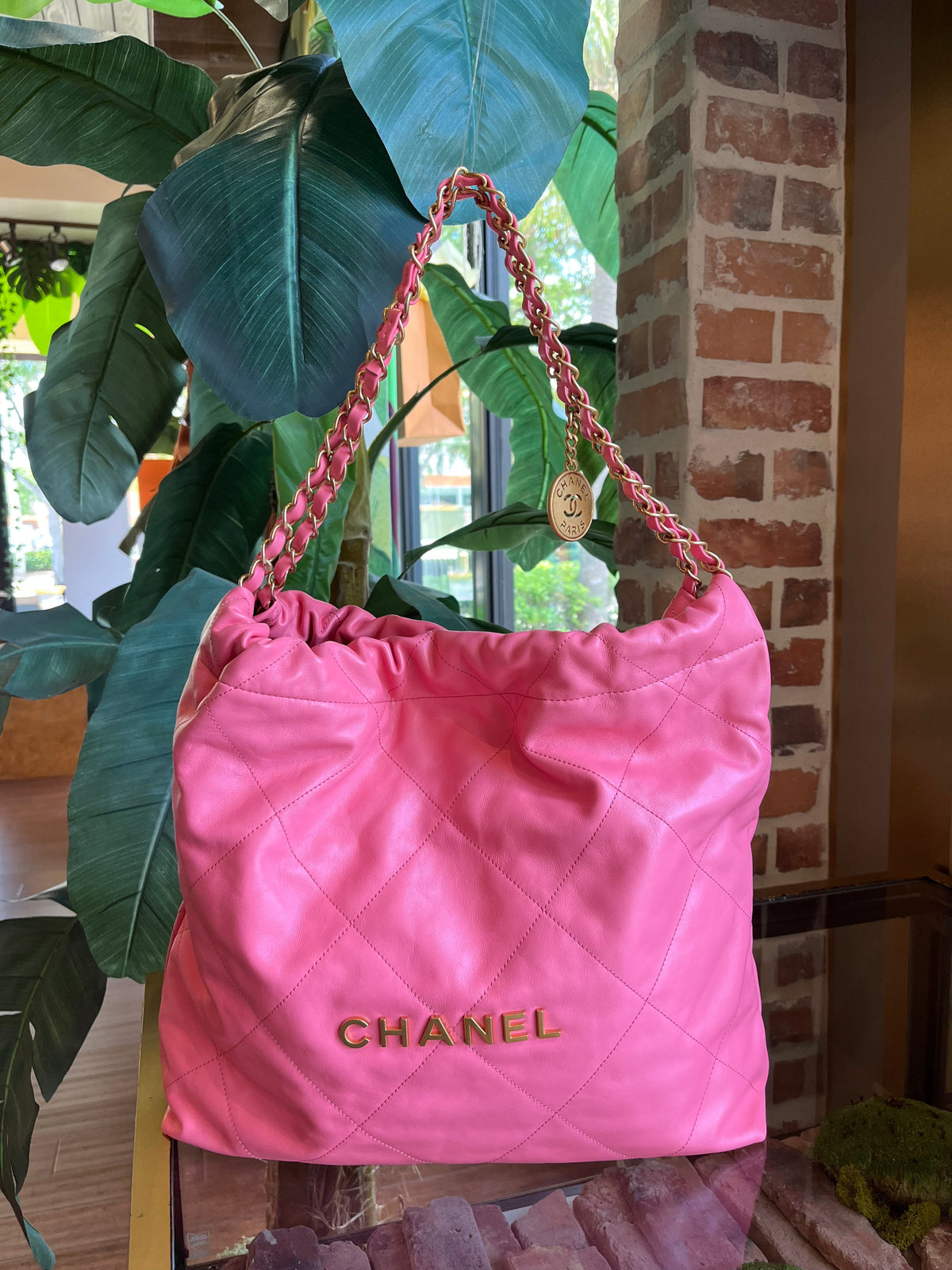CHANEL Coral Pink 22 Handbag