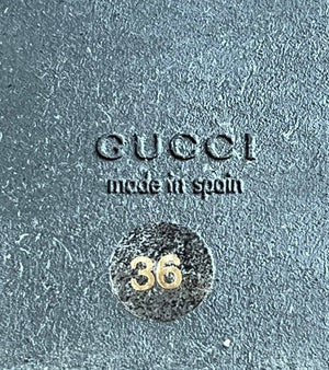Gucci Gold Platform Sylvie Bow Espadrilles SZ 36
