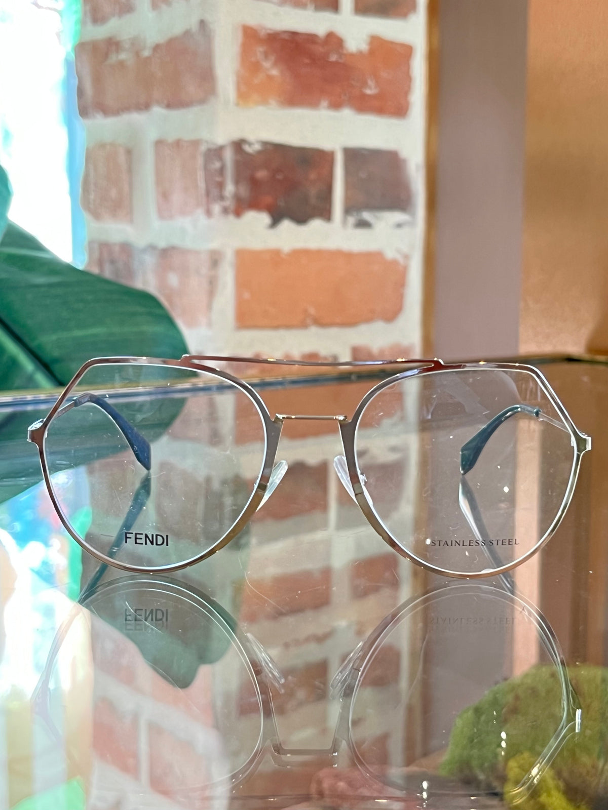 FENDI FF3029 Silver Metal Geometric Eye Glasses