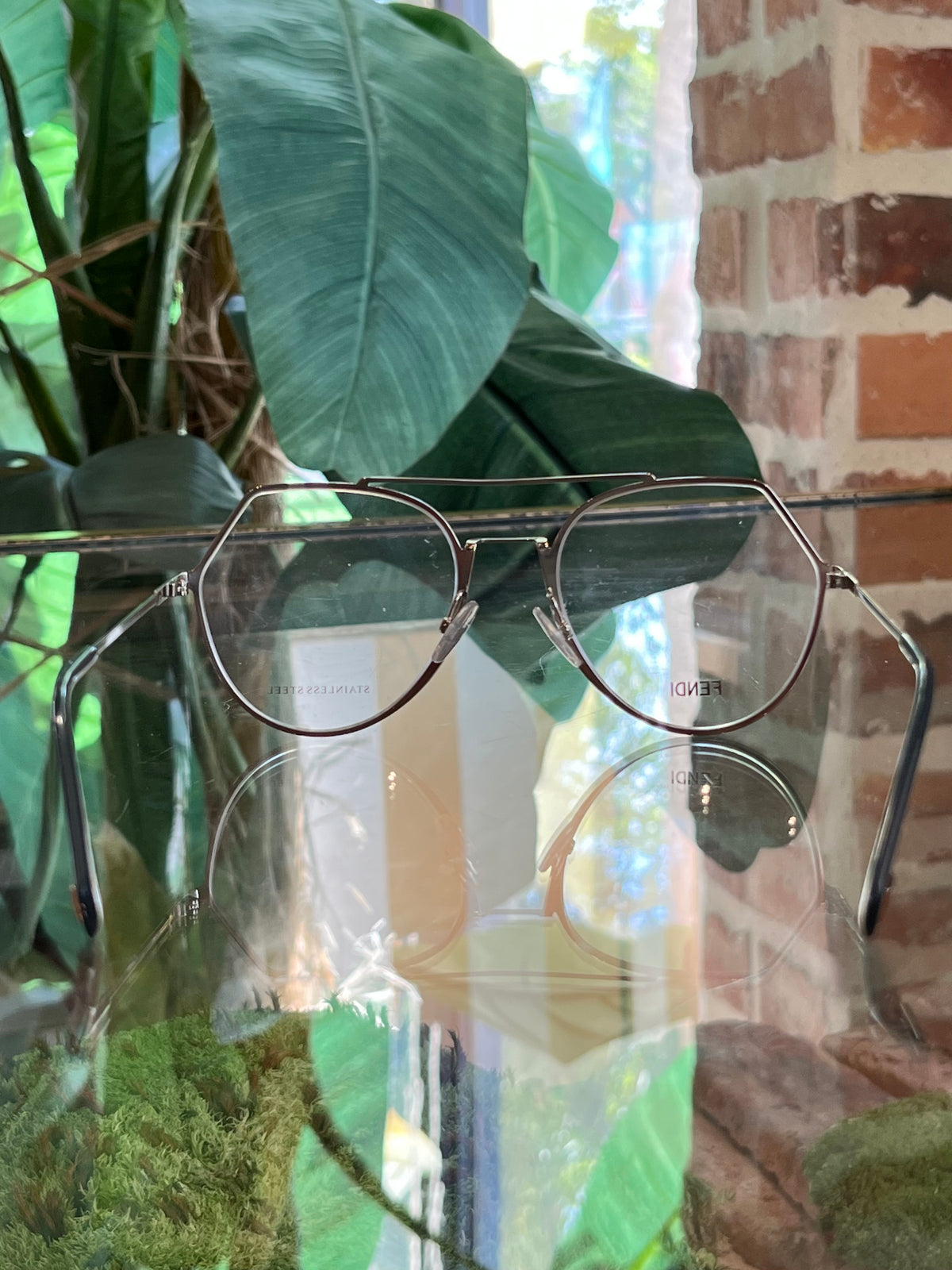 FENDI FF3029 Silver Metal Geometric Eye Glasses