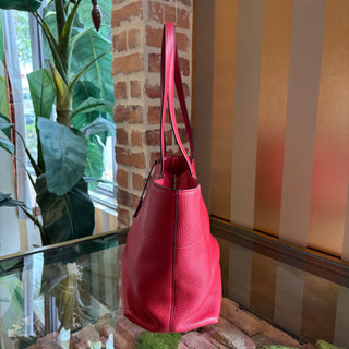 PRADA Red Daino Leather Tote