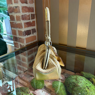 PRADA Raffia Gold Top Handle Bag Small