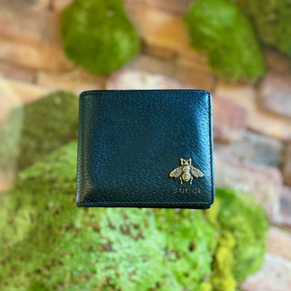 GUCCI Bee Accent Leather Bifold Wallet