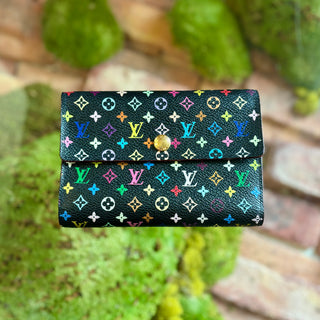 LOUIS VUITTON Black Monogram Multicolore Alexandra Wallet