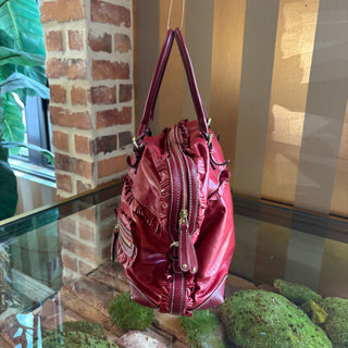 GUCCI Red Leather Sabrina Satchel