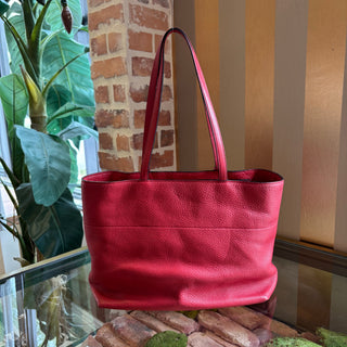 PRADA Red Daino Leather Tote