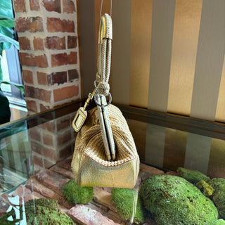 PRADA Raffia Gold Top Handle Bag Small